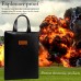 Fire Safe, Fireproof Safe Document Bag (14”x 11”) Waterproof Non-itchy, Zipper Closure, Silicone Coated Home Security for Maximum Storage